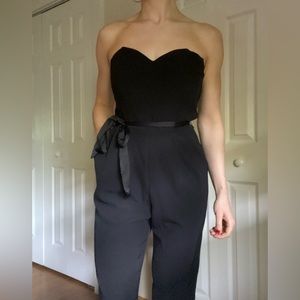 Black strapless jumpsuit overalls from H&M